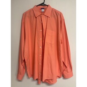 Fresh‎ Produce Peach Collared Button Up Shirt, Womens Size Large